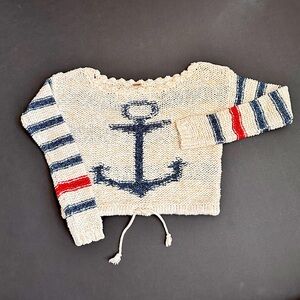 Free People crochet cropped sweater.